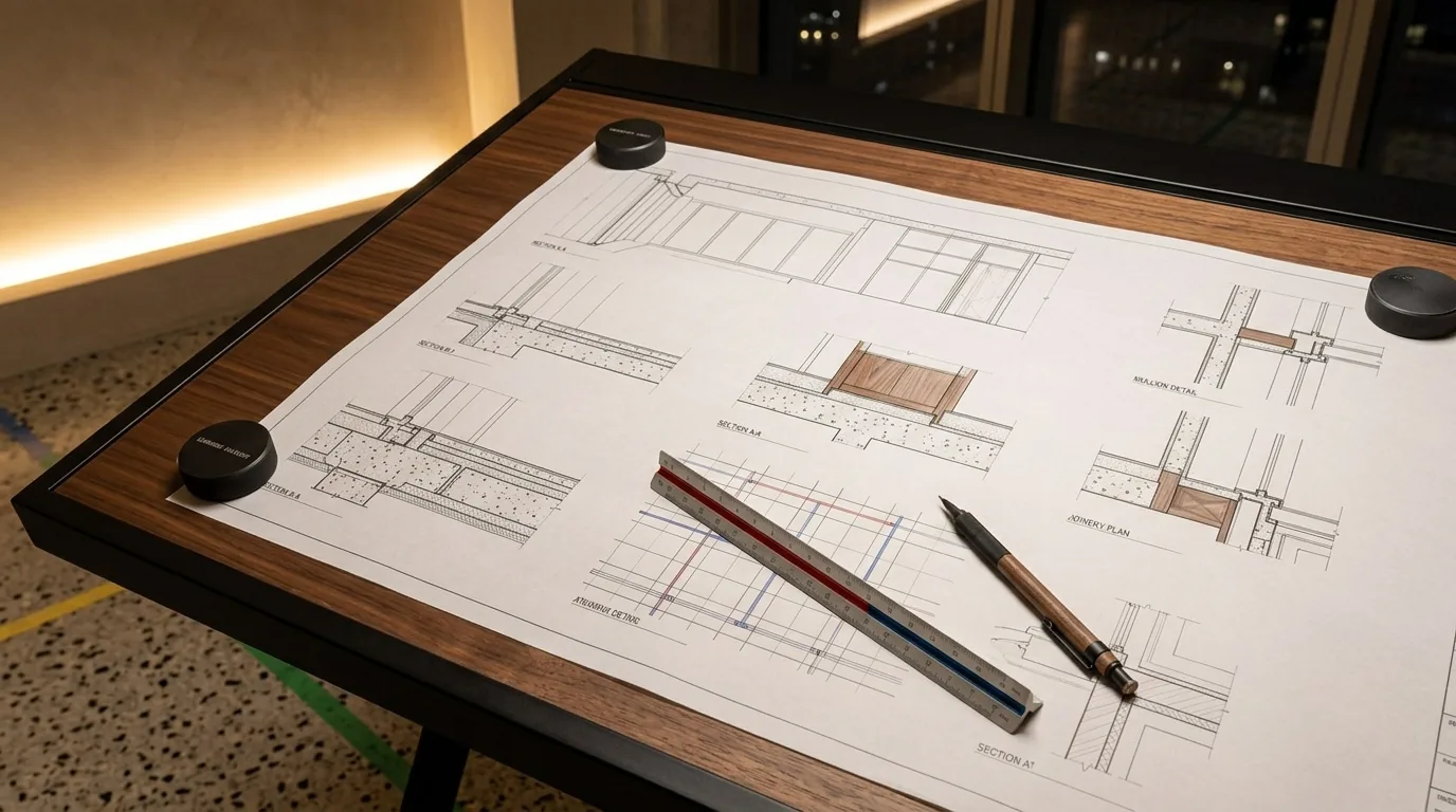A kitchen built to precise working drawings