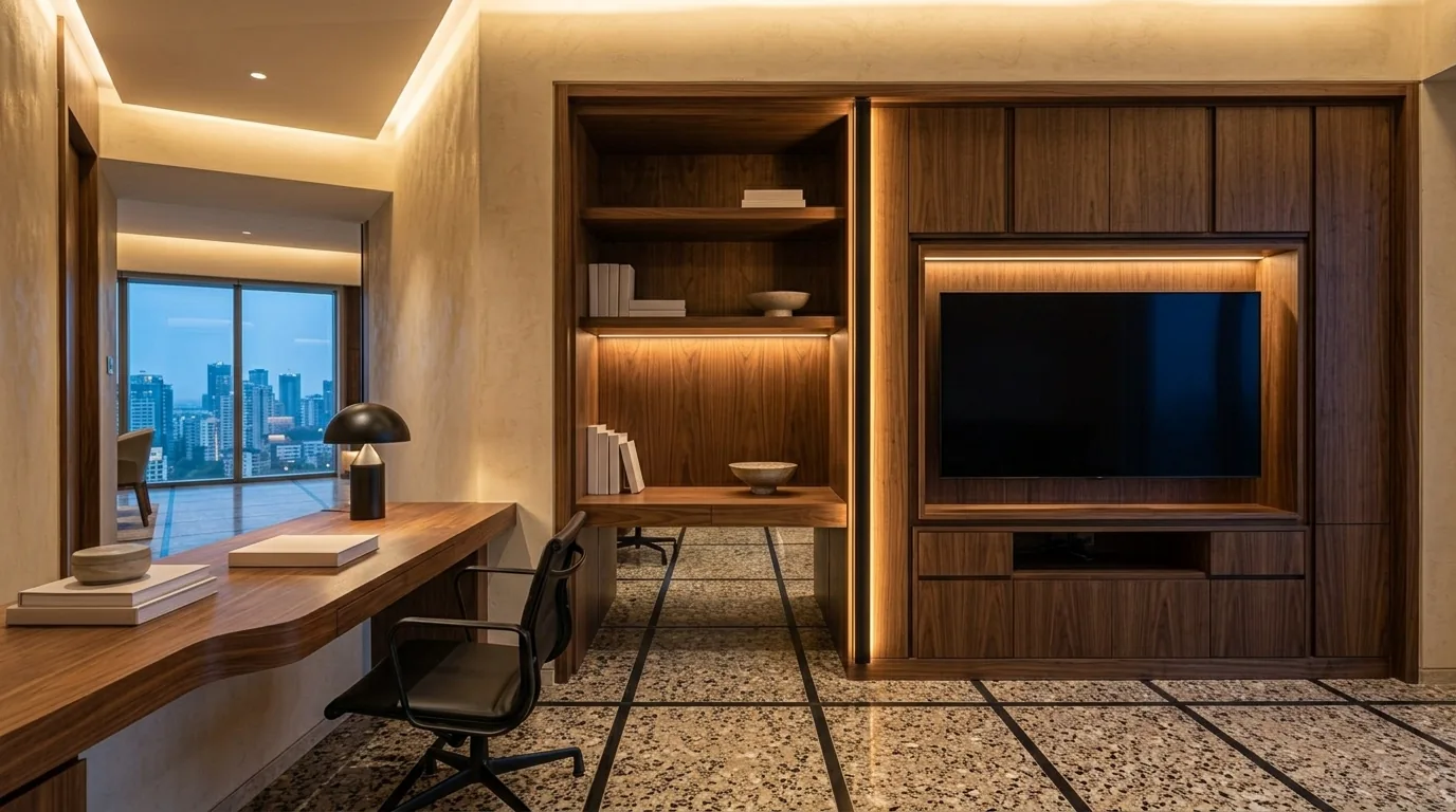 Built-in furniture fitted to the room
